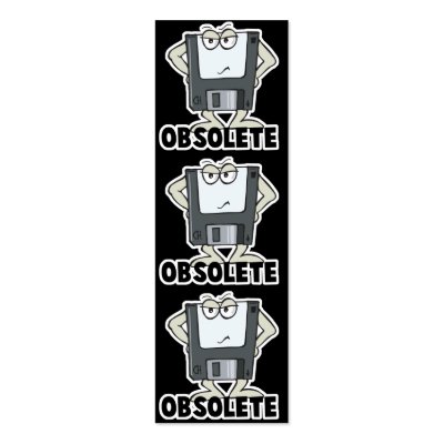 funny obsolete floppy disc bookmark business card templates by geekme