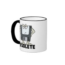 funny obsolete floppy disc mugs
