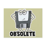 funny obsolete floppy disc postcard
