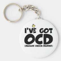 Funny OCD chicken Keychains