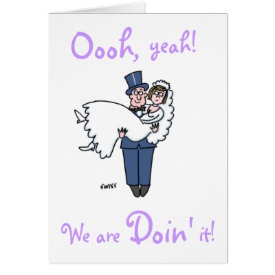 Funny Offbeat Humourous Wedding "Save The Date" Greeting Cards by Swisstoons