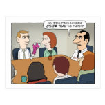 Funny Office Puppet postcard