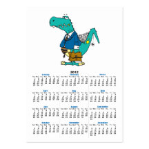 funny old dinosaur cartoon character business cards