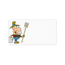 funny old macdonald farmer cartoon address label