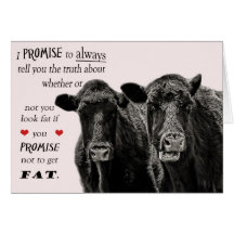 Funny or humourous Cow Valentine's Day Card