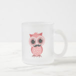 funny owl with moustache mugs