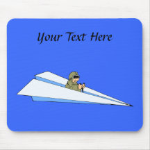 Funny Paper Airplane Pilot Mouse Pads