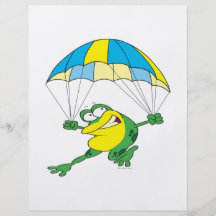 funny parachuting froggy frog cartoon flyer