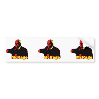 Funny Parody McCain McRage Temper, Funny Parody... Bumper Sticker by doonidesigns