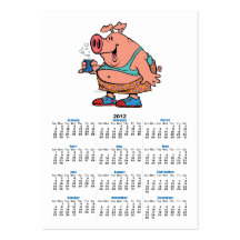 funny party animal pig hog cartoon business card template