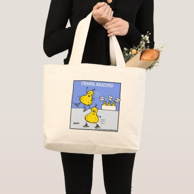 Funny Pears Skating Cartoon Figure Skater Totebag by Swisstoons