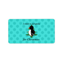 Funny penguin gifts address labels