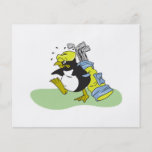 funny penguin golf caddy cartoon flyer