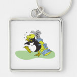funny penguin golf caddy cartoon key chains