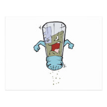 funny pepper shaker cartoon character post card