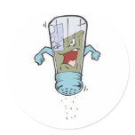 funny pepper shaker cartoon character round stickers