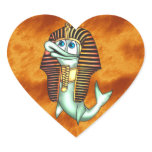 Funny Pharaoh Fish Heart Stickers