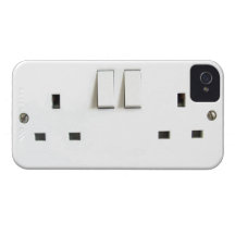 Funny Photo of UK Electrical Outlet On iPhone Case iPhone 4 Cover
