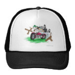 Funny picture of man on motorcycle crashing mesh hat