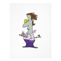 funny pierced vampire cartoon character custom invitations