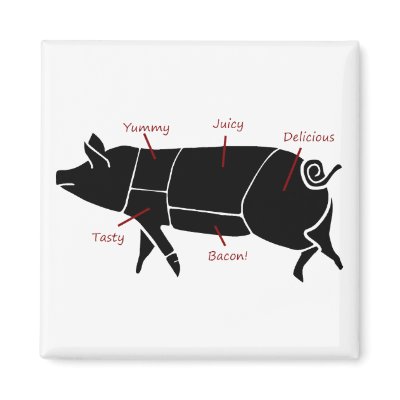 Funny Pig Butcher Chart Diagram by RedneckHillbillies