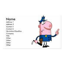 funny pig cartoon cop business card