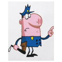 funny pig cartoon cop full color flyer