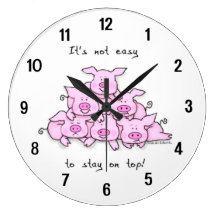 Funny Pig Cartoon Wall Clock