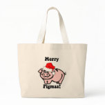 Funny pig Christmas Canvas Bags