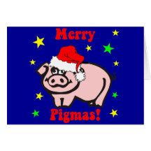 Funny pig Christmas Card