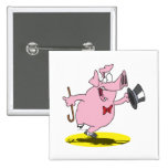 funny pig dancer dancing performer cartoon buttons