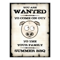Funny Pig Family BBQ Invitations invitations