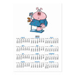funny pig on a diet eating a doughnut on a scale business card