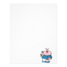 funny pig on a diet eating a doughnut on a scale personalized letterhead