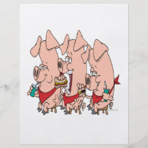 funny pig out party piggy cartoon personalized flyer