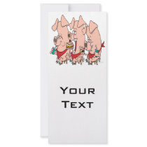 funny pig out party piggy cartoon rack card template