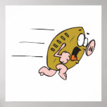 funny pignskin pig football running scared print