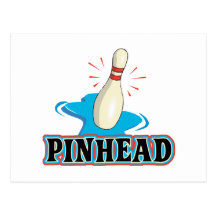 funny pinhead bowling design postcards