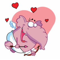 Funny Pink Elephant Cupid Photo Cutouts