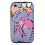 funny pink flamingo with foot in mouth iPhone 3 tough case