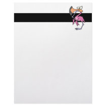 funny pink flamingo with foot in mouth letterhead template