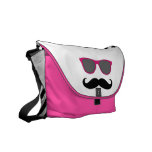 Funny Pink Sunglasses with Moustache Messenger Bags