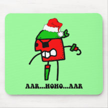 Funny pirate Christmas Mousepads