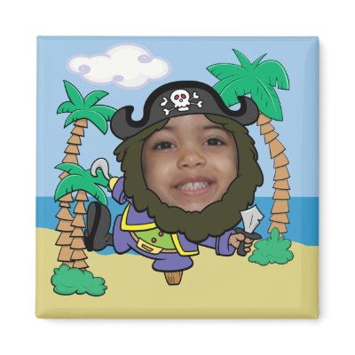 Funny Pirate Face Cut Out Template Magnet by mazcloset
