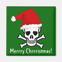 Funny Pirate Merry Christmas Greeting Arrrgh Matey Fridge Magnet