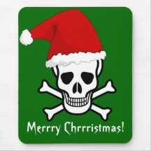Funny Pirate Merry Christmas Greeting Arrrgh Matey Mousepads