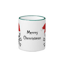 Funny Pirate Merry Christmas Greeting Arrrgh Matey Mugs