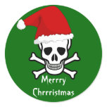 Funny Pirate Merry Christmas Greeting Arrrgh Matey Stickers