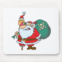 funny pirate santa and xmas parrot cartoon mouse pads