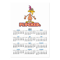 funny PLUCK IT naked chicken cartoon character Business Cards